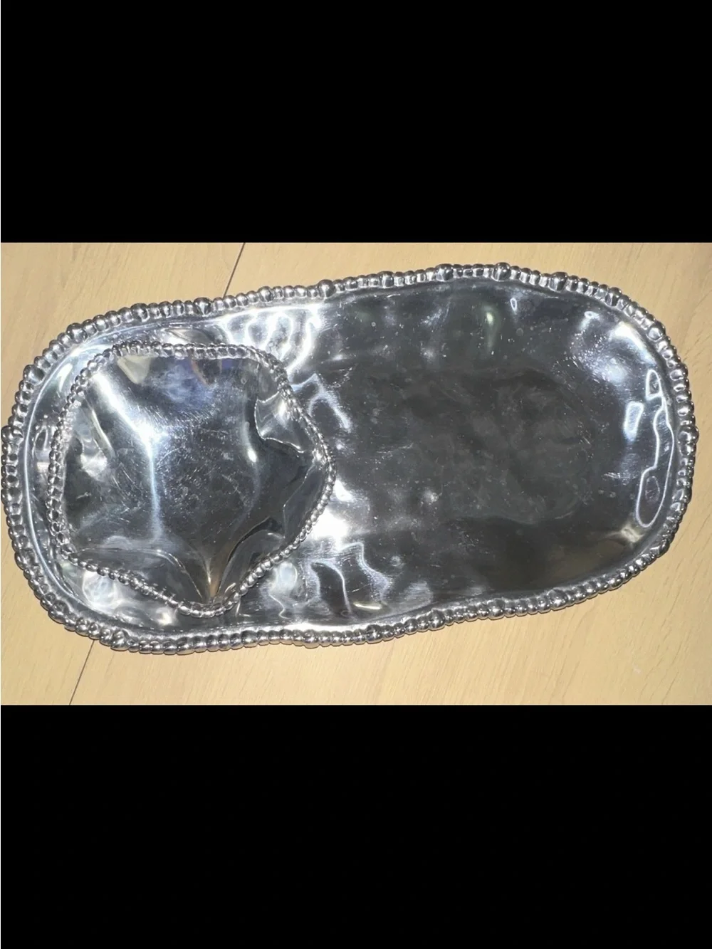 Beatriz Ball Organic Pearl Small Oval Platter- Silver